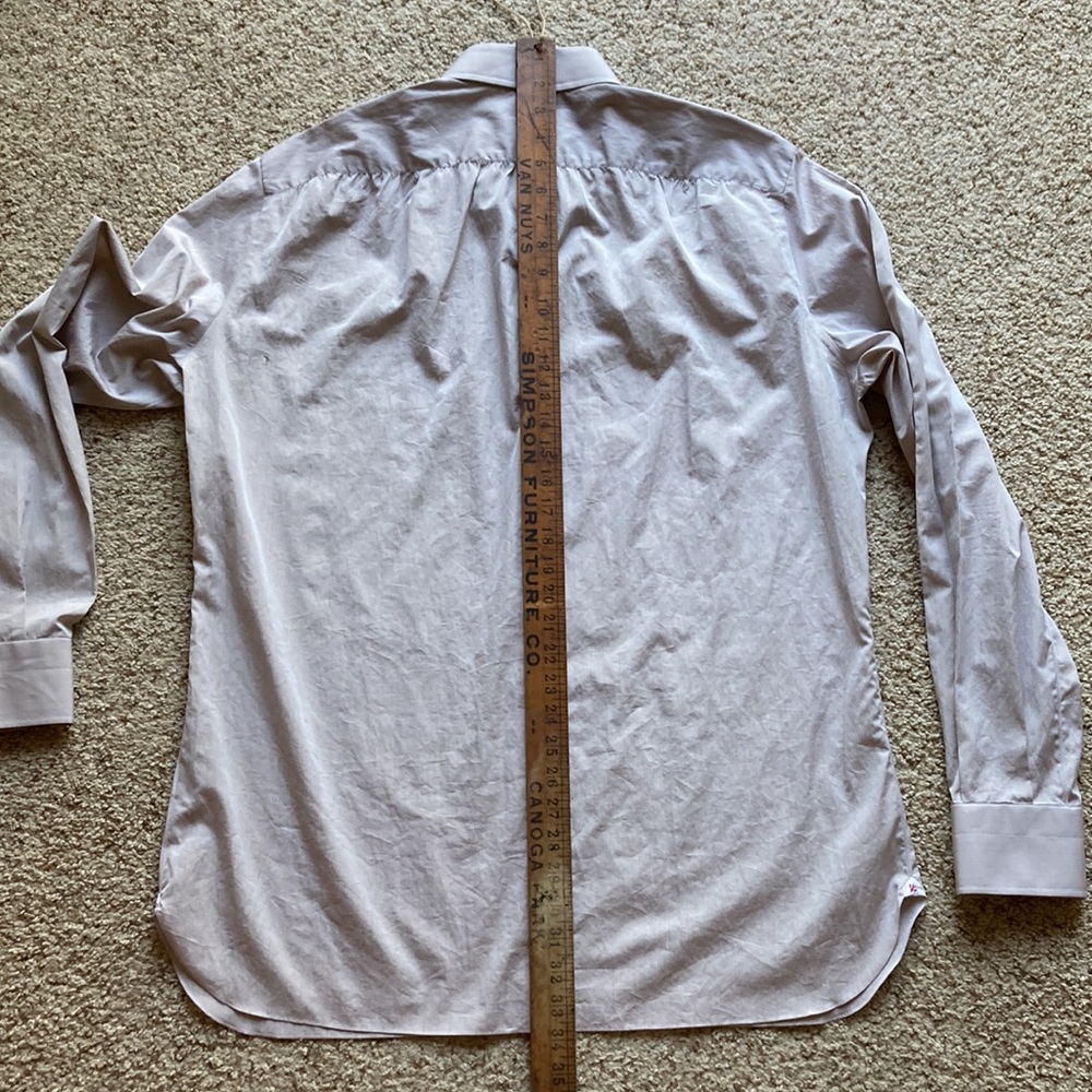 Isaia Napoli Men’s Solid Gray Beige Cotton Dress Shirt NWOT (Imperfect) - Picture 14 of 14